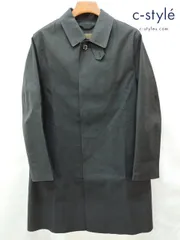 T873 [人気] MACKINTOSH マッキントッシュ ステンカラーコート 40 ブラック ゴム引き | ★のサムネイル