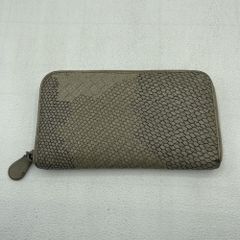 【中古】BOTTEGAVENETA　イントレチャート　パイソン　ラウンドファスナー長財布[79]