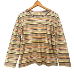 レリアン Leilian カットソー 長袖 ボーダー 花 13+サイズ イエロー系 1008862のサムネイル