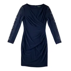 ローレンラルフローレン LAUREN RALPH LAUREN ワンピース 袖レース ドレープ ネイビー 4サイズ 987822のサムネイル