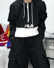 FILA フィラ ブラック 黒 白 ホワイト アノラック ジャケット XLのサムネイル