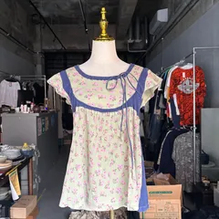 【東あずま店 併売品】 ツモリチサト TSUMORICHISATO 花柄 総柄 ブラウス シャツ トップス　レディース　blouse　shirt　Tops　ladies 半袖 Y2k ワイツーケー 平成 ギャル レトロのサムネイル