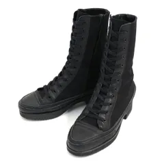 Yohji Yamamoto FEMME ヨウジヤマモト ファム 21AW C/ CANVAS HIGH TOP HEEL コットンキャンバスハイトップヒールスニーカー 5 FX-E03-062のサムネイル