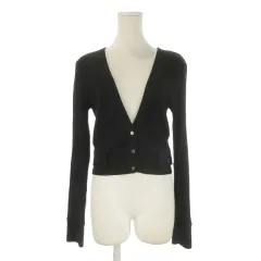 フォクシー ブティック FOXEY BOUTIQUE カーディガン ウール 38 黒 ブラック Vネック 長袖 24211-ARPAN14 /CK22 ■GY62のサムネイル