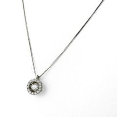 サークルリース ダイヤモンドネックレス K18 WG - メルカリ