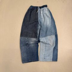 エルロデオ ELRODEO パッチワーク デニムダンガリー サルエルパンツ 青