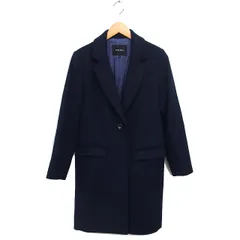 ローズバッド ROSE BUD チェスター コート ロング ウール混 スリット メルトン 1 紺 ネイビー /NT28のサムネイル