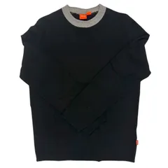 HUGO BOSS ヒューゴボス ニット セーター トップス 長袖 黒 クルーネック Mサイズ 無印 メンズ ファッションのサムネイル