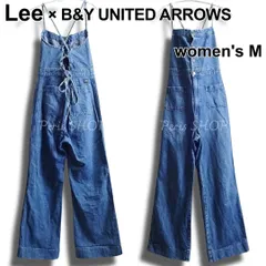 Lee × BEAUTY&YOUTH UNITED ARROWS　リー×ビューティー＆ユース　編み上げマリンサロペット　LL6042　M相当　オーバーオール　デニムパンツ　中濃ブルー　レディース