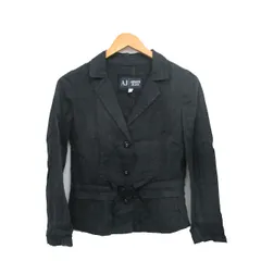 アルマーニ ジーンズ ARMANI JEANS 国内正規品 テーラードジャケット ブレザー リネン シンプル 36 ブラック 黒 /KT32のサムネイル