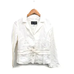 アルマーニ ジーンズ ARMANI JEANS 国内正規品 テーラードジャケット ブレザー リネン シンプル 36 ホワイト 白 /KT33のサムネイル