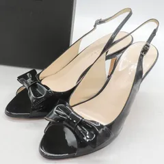 アキラオオサキ エレガンス サンダル リボン ブランド 靴 日本製 黒 レディース 22.5サイズ ブラック Akira Osaki Elegance 【中古】のサムネイル