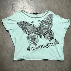 Archive 00s ALGONQUINS アルゴンキン 蝶々 バタフライ ドルマンカットソー Tシャツ ミントグリーン Y2Kのサムネイル