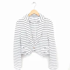 ブラック バイ マウジー BLACK by moussy ジャケット アウター ボーダー テーラード 長袖 綿混 2 ホワイト 白 /FT15のサムネイル
