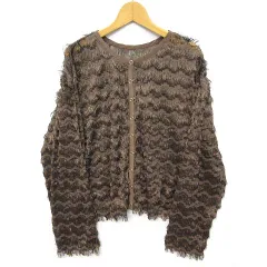 モガ MOGA 2025AW フィーリック Feerique 2WAY フリンジ シアー カーディガン 長袖 ブラウン 茶 2 B0254FUB311のサムネイル