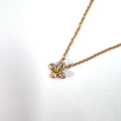 K18 イエローゴールド慶應校章クロスペン ネックレス（ダイヤ付 