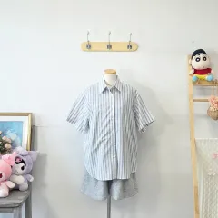 ヴィンテージ COMMA ブルー ストライプ シャツのサムネイル