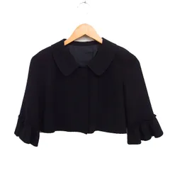 ハロッズ Harrods ラウンドカラー ショート丈 ジャケット 無地 2 ブラック 黒 /FT37のサムネイル