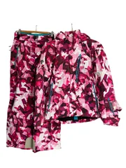  DESCENTE  デサント　スキーウェア上下　スノーボード　総柄　ピンク　レディース　サイズS【DD153】のサムネイル