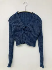 nemne ネンネ カーディガン/ボレロ F ブルー ニット 無地 リボン ショート丈 長袖 レディースのサムネイル