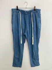 Americana アメリカーナ デニムパンツ ブルー クロップド・半端丈 無地 ワイド・ルーズ テーパード レギュラー ウエストゴム・紐 リジッド・ワンウォッシュ レディースのサムネイル