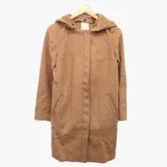 カージュ Khaju フード コート ミドル丈 ウール混 無地 シンプル 38 ライトブラウン 茶 /HT19のサムネイル