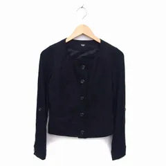 ビッキー VICKY ジャケット アウター ノーカラー 切替 無地 1 黒 ブラック /NT4のサムネイル