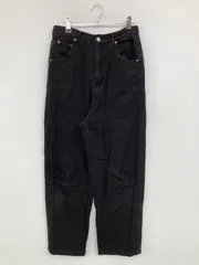 Riche glamour リシェグラマー デニムパンツ M ブラック フルレングス 無地 ワイド・ルーズ テーパード ハイウエスト ウエストゴム・紐 リジッド・ワンウォッシュ レディースのサムネイル