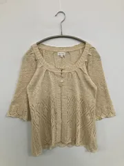 VertDense カーディガン/ボレロ M ベージュ コットン ウール・ニット レース ミドル丈 半端袖 レディースのサムネイル