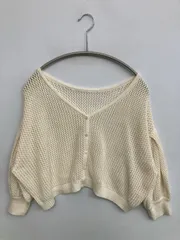 Chico チコ カーディガン/ボレロ F アイボリー コットン ニット 無地 ショート丈 半端袖のサムネイル