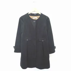 ビス ViS コート アウター ノーカラー 膝下丈 比翼仕立て 長袖 M 黒 ブラック /TT30のサムネイル
