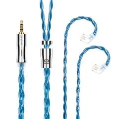 新品 Yinyoo イヤフォン ケーブル QDC 2.5mm KBEAR 耀 KBX4989 6N単結晶銅 4芯 イヤホン リケーブル バランス イヤホン 交換用ケーブル hi-fiオーディオ イヤモニ アップグレードケーブル （ブルー・QDC2.5mm）のサムネイル