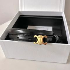 CELINE セリーヌ ブラックトリオンフベルト スモール ゴールド 70