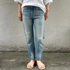 RH Vintage Ron Herman ロンハーマン ロンハーマンビンテージ デニム レディース 日本製 デニムパンツ ジーンズ W24 ブルー ヴィンテージ加工 421060054-1079 R.H.VINTAGE ダメージ加工のサムネイル