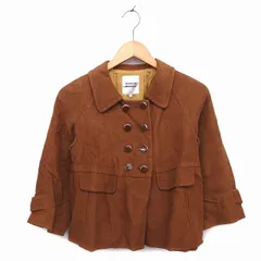 ミニマム MINIMUM ジャケット アウター ステンカラー ダブル コットン混 ラグランスリーブ 無地 七分袖 2 茶 ブラウン /NT23のサムネイル