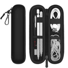 [한정 수량] 엘라스틱 밴드 고정 손실 방지 포켓 애플 애플 펜슬 프로/USB-C/ 소프트 네오프렌 1⁄2 백 제너레이션 케이스 보관용 Fintie 보호 케이스 (블랙 1개)