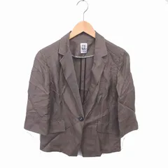 エムケー ミッシェルクラン MK MICHEL KLEIN テーラード ジャケット 薄手 麻 リネン混 七分袖 38 カーキ /TT36のサムネイル