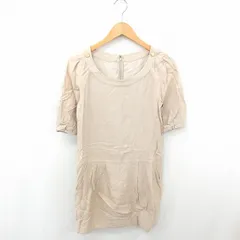 スピック＆スパン ノーブル Spick&Span Noble ワンピース ひざ丈 プルオーバー 無地 シンプル 麻 リネン混 七分袖 薄茶 ライトベージュ /TT14のサムネイル
