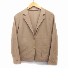 バビロン BABYLONE テーラード ジャケット シンプル シングル パイピング コットン 綿 38 ブラウン 茶 /HT30のサムネイル