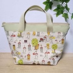 保冷保温お弁当袋 大き目ランチバッグ 黒猫 クロネコ ハンドメイド1005
