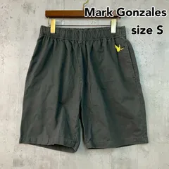 Mark Gonzales マークゴンザレス ロゴ刺繍 ショートパンツ グレー Sサイズ 綿100% ウエストゴム ハーフパンツ ショーツ 短パン ストリート カジュアル スケートブランド ユニセックス メンズ ★ ■◆のサムネイル