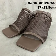 nano universe ナノユニバース LB.04 メッシュ サンダル モカ ブラウン 37 23.5cm チャンキーヒール スクエアトゥ レディース 靴 ミュール スライドサンダル 太ヒール 通気性 おしゃれ きれいめ カジュアル 夏 ★ ■◆のサムネイル