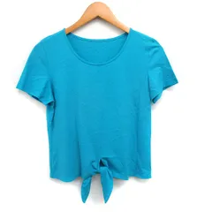 ピエールカルダン Pierre Cardin 裾結び カットソー Tシャツ 半袖 丸首 無地 コットン 綿 M ターコイズブルー 青 /FT47のサムネイル