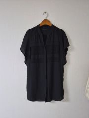 美品 グレースクラス ヤシ柄カットワーク刺繍 ブラウス グリーン