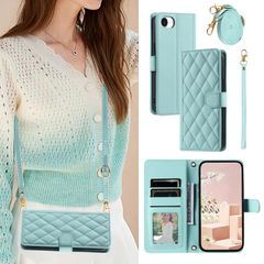 Dahimomo iPhone SE3 Case, Flip Type, 2nd and 3rd Generation, iPhone 8, iPhone 7, Shoulder Strap, Card Holder, iPhone SE Case, iPhone SE2 Cover, Shoulder Strap, Crossbody Strap