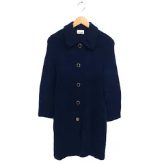 ハロッズ Harrods ニット コート アウター ミドル ステンカラー ウール混 紺 ネイビー /NT1のサムネイル