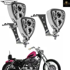 MOTORCYCLE LED TRIANGLE LIGHT TRIANGLE  HEADLAMP DOUBLE CONNECT TRIANGULAR LAMP HARLEY TOURING CAFE RACER CHOPPER のサムネイル