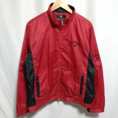 Callaway キャロウェイ ゴルフ 2way メッシュ裏地 フルジップ ウインドブレーカー ポリエステルジャケット L 赤