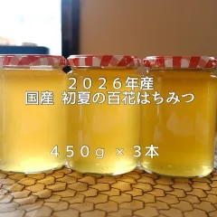 国産はちみつ「２０２６年新蜜　初夏の百花蜜」４５０ｇ×３本（１.３５ｋｇ）のサムネイル