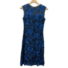 TADASHI SHOJI 総レースワンピースドレス ブルー - メルカリ